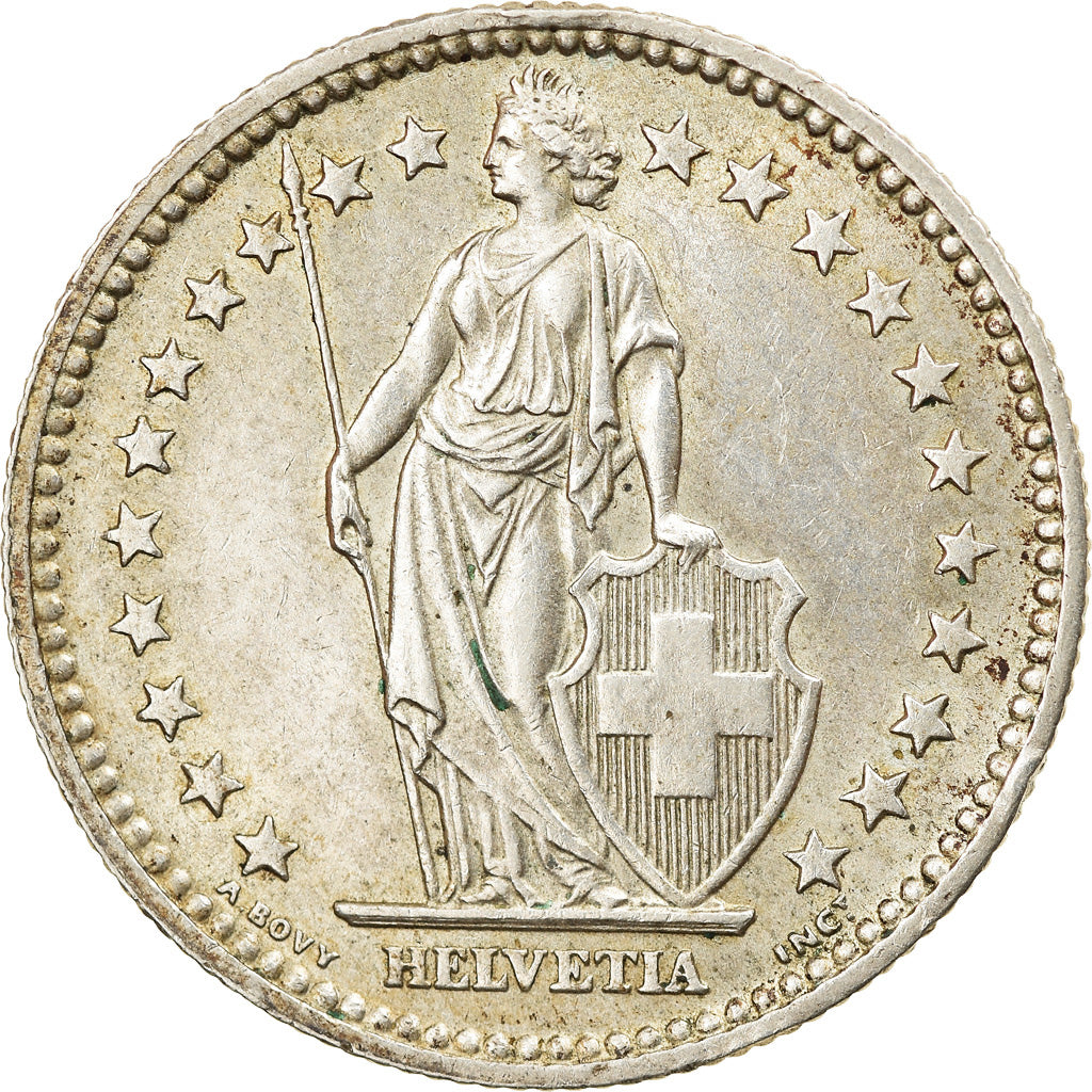 Coin, Switzerland, 2 Francs, 1957, Bern, EF(40-45), Silver, KM:21