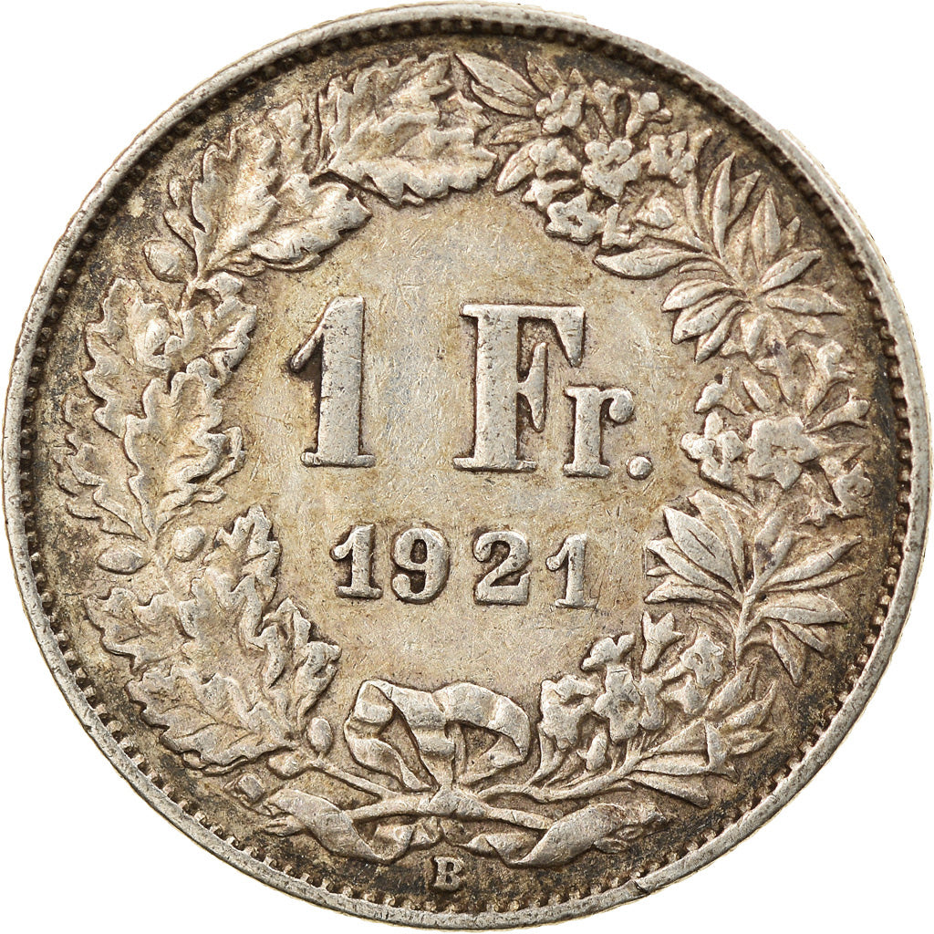 Coin, Switzerland, Franc, 1921, Bern, EF(40-45), Silver, KM:24