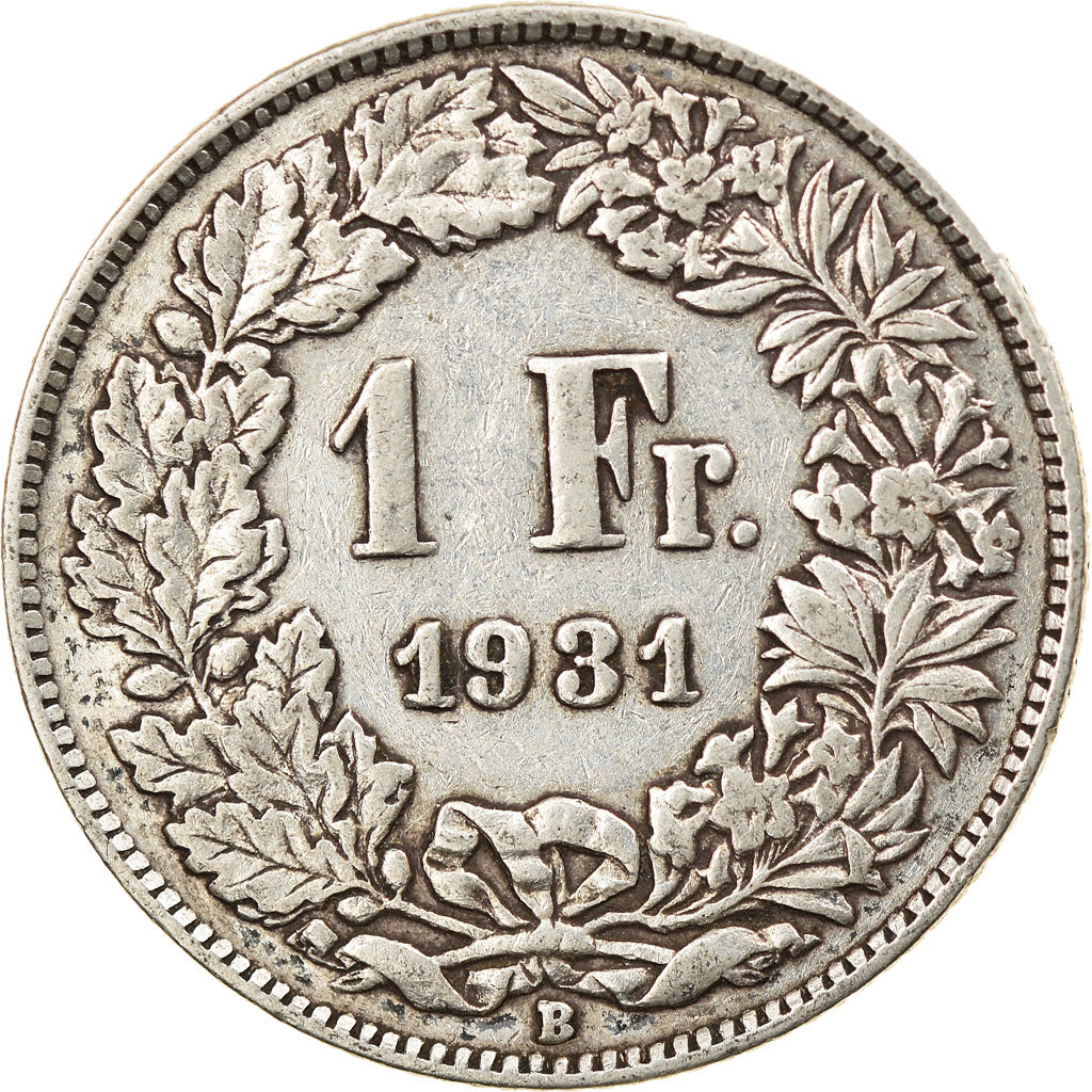 Coin, Switzerland, Franc, 1931, EF(40-45), Silver, KM:24