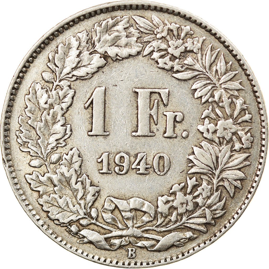 Coin, Switzerland, Franc, 1940, EF(40-45), Silver, KM:24