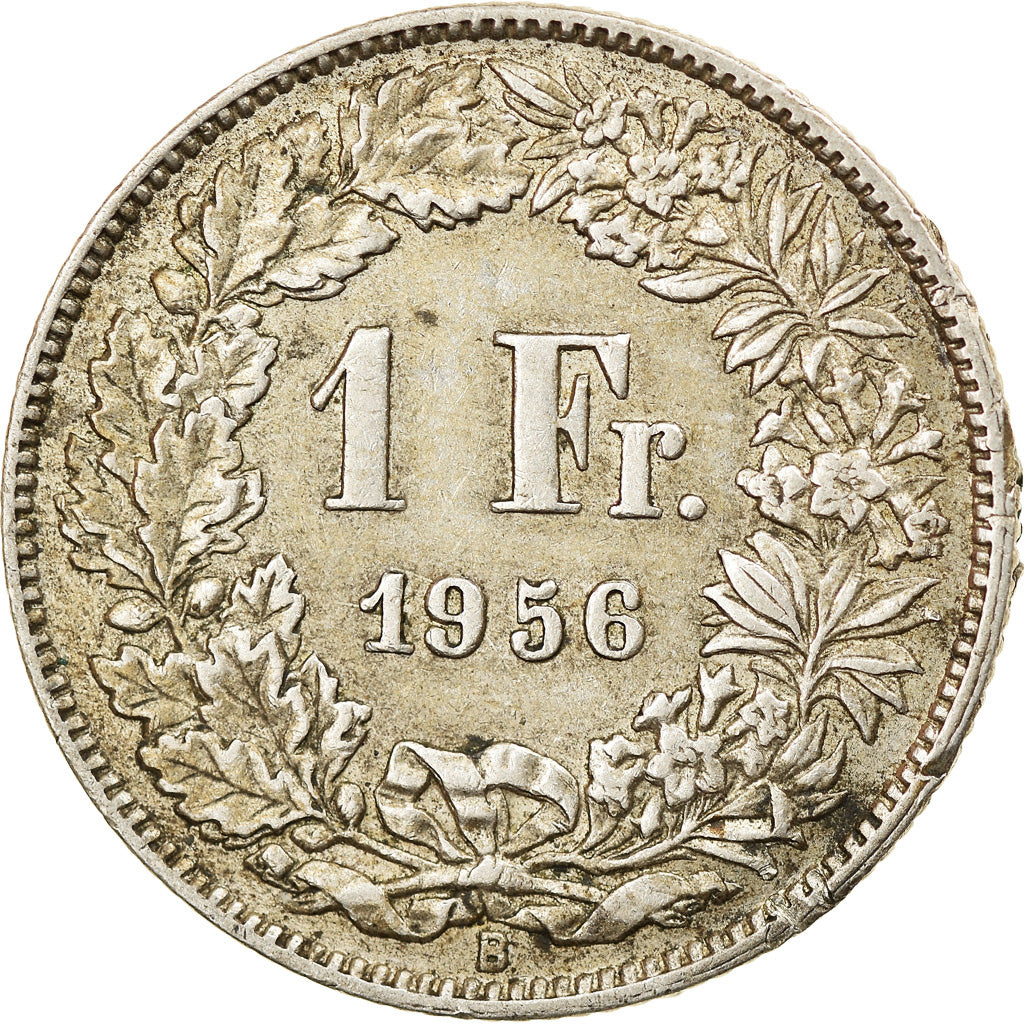 Coin, Switzerland, Franc, 1956, EF(40-45), Silver, KM:24