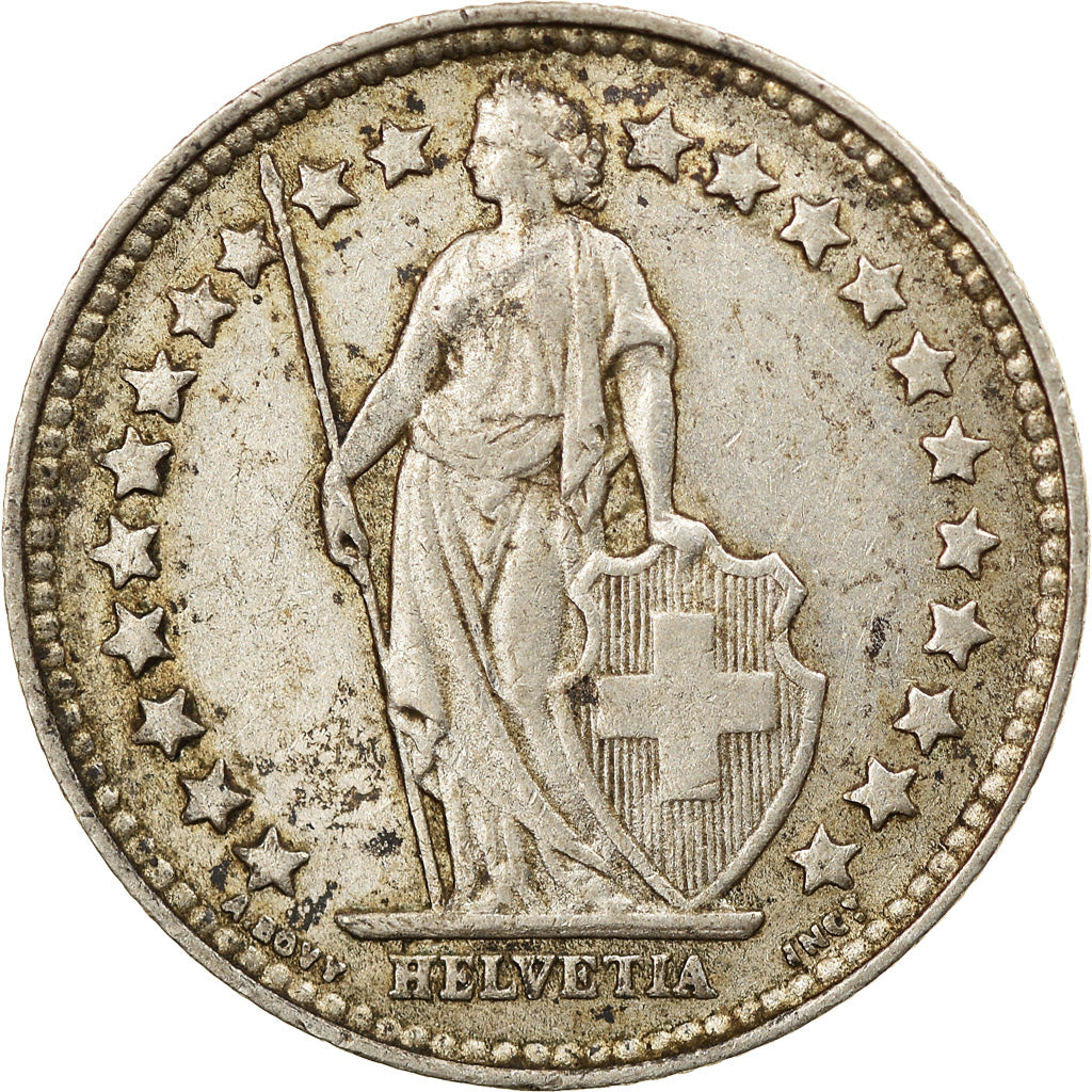 Moneta, Svizzera, 1/2 Franc, 1909, Bern, MB+, Argento, KM:23