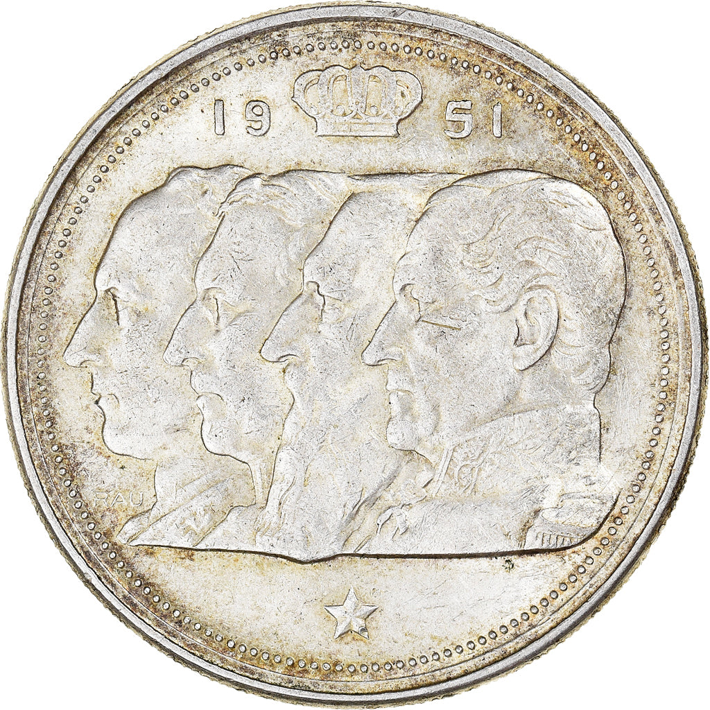 Coin, Belgium, 100 Francs, 100 Frank, 1951, AU(50-53), Silver, KM:139.1