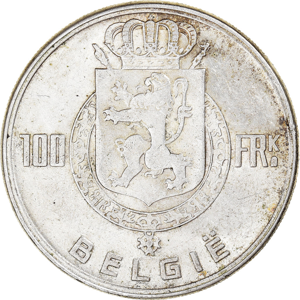 Coin, Belgium, 100 Francs, 100 Frank, 1951, AU(50-53), Silver, KM:139.1