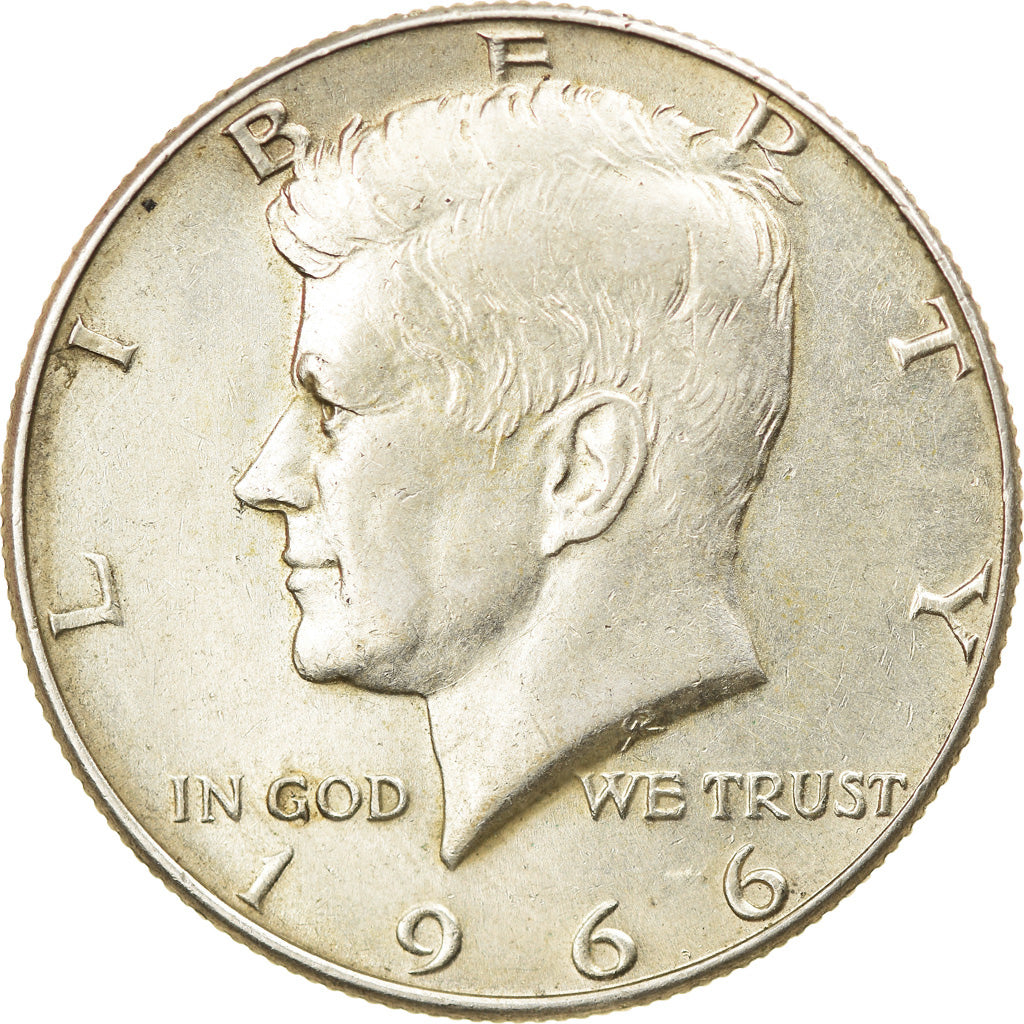 Coin, United States, Kennedy Half Dollar, Half Dollar, 1966, U.S. Mint