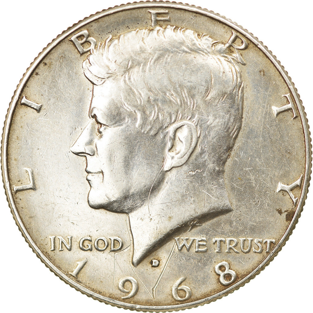 Coin, United States, Kennedy Half Dollar, Half Dollar, 1968, U.S. Mint, Denver