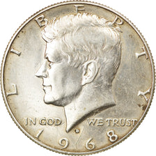 Coin, United States, Kennedy Half Dollar, Half Dollar, 1968, U.S. Mint, Denver