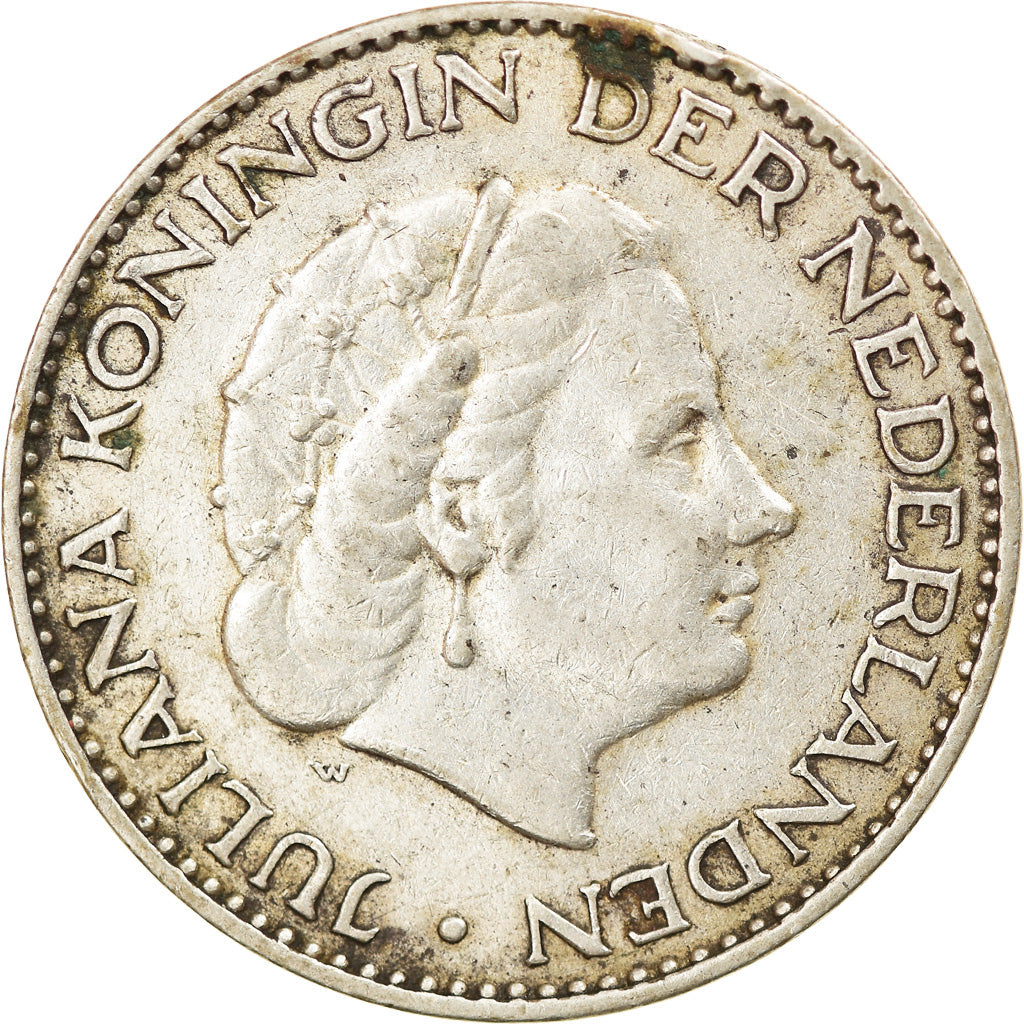 Coin, Netherlands, Juliana, Gulden, 1955, VF(30-35), Silver, KM:184