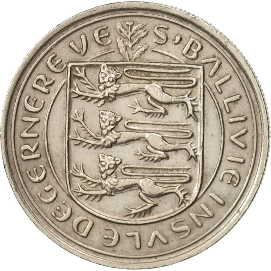 Guernsey, Elizabeth II, 5 New Pence, 1968, SS+, Copper-nickel, KM:23