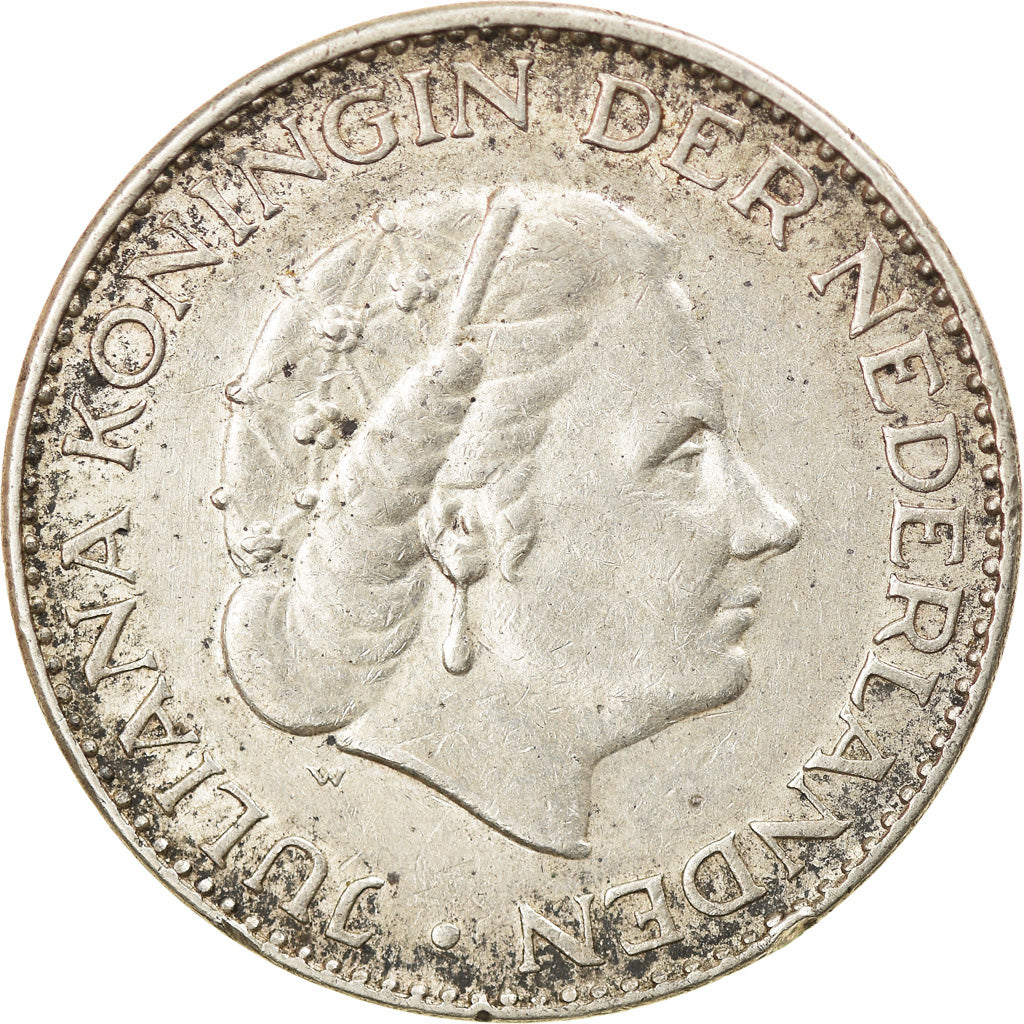 Coin, Netherlands, Juliana, Gulden, 1966, EF(40-45), Silver, KM:184