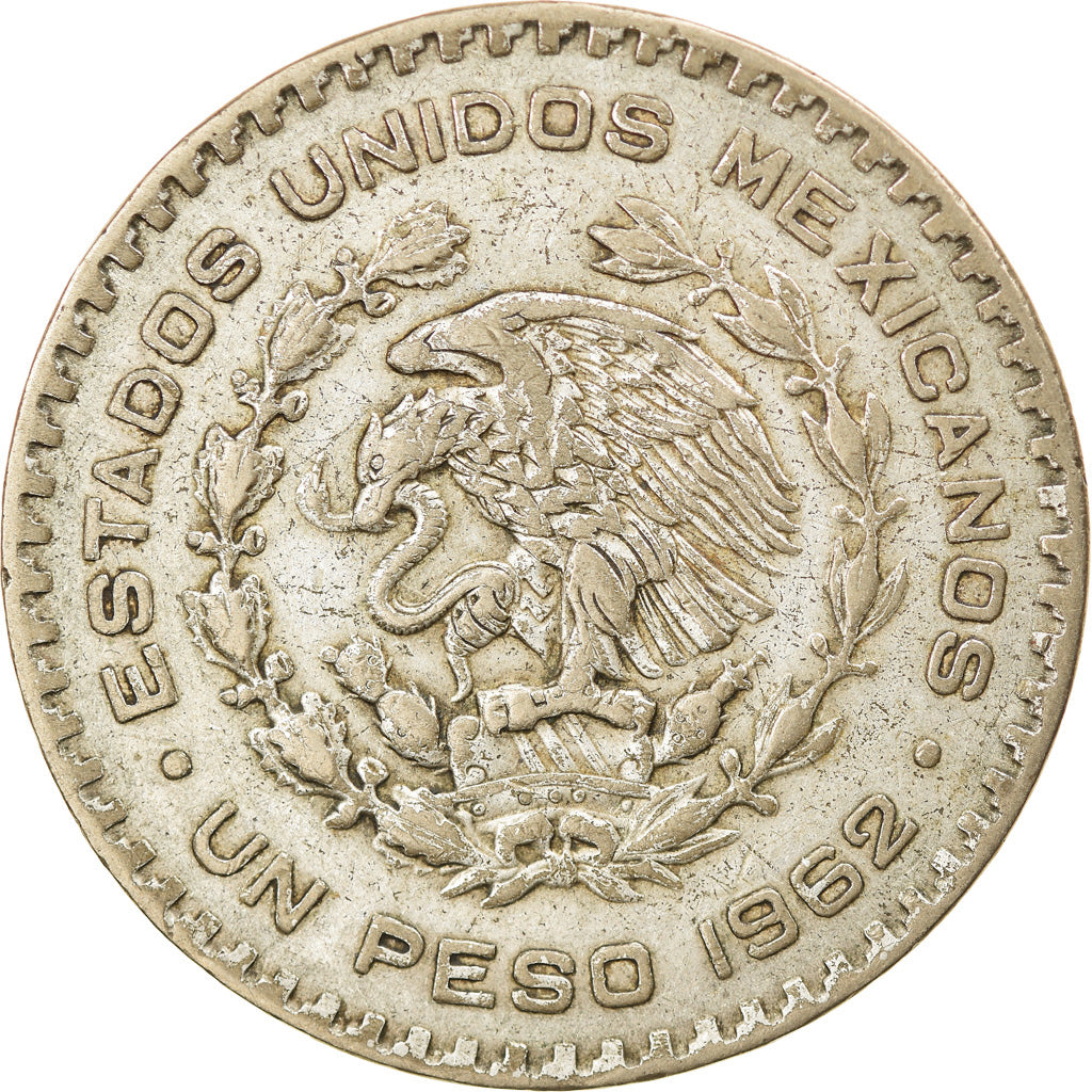 Coin, Mexico, Peso, 1962, Mexico City, VF(30-35), Silver, KM:459