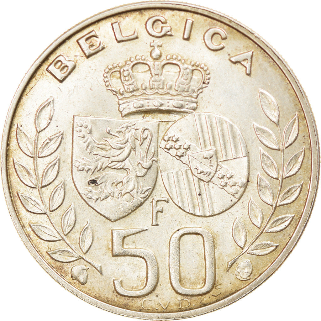 Coin, Belgium, 50 Francs, 50 Frank, 1960, Brussels, AU(55-58), Silver, KM:152.1