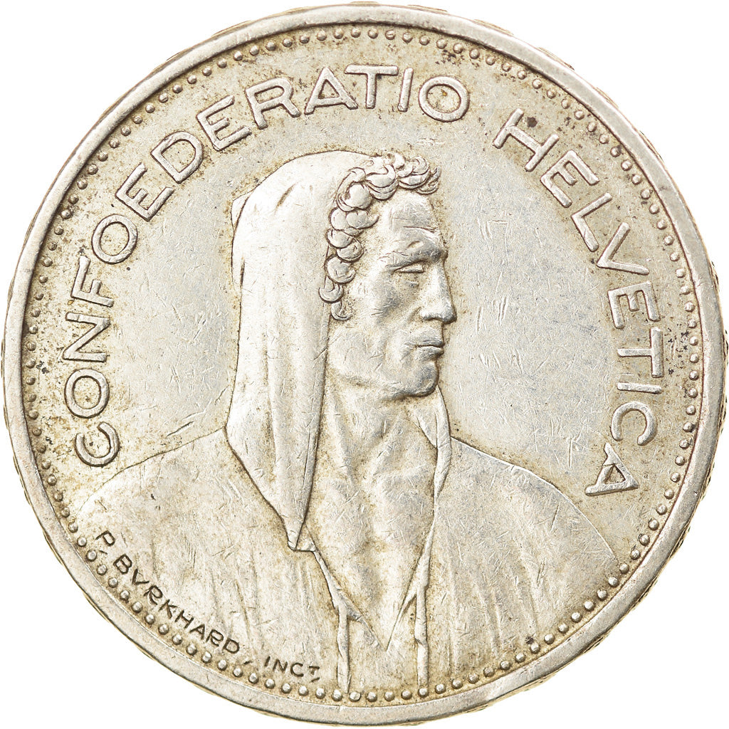 Coin, Switzerland, 5 Francs, 1939, Bern, EF(40-45), Silver, KM:40