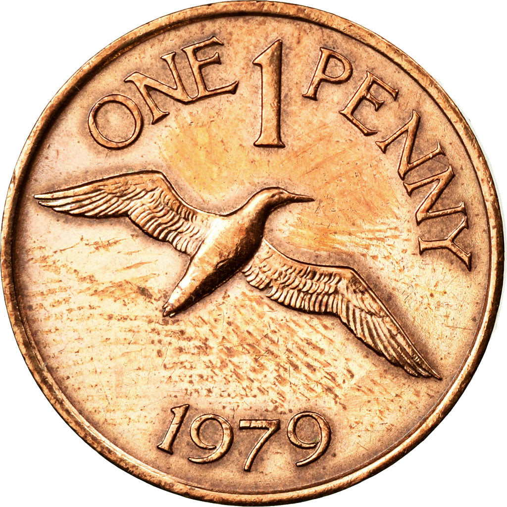 Coin, Guernsey, Elizabeth II, Penny, 1979, AU(50-53), Bronze, KM:27