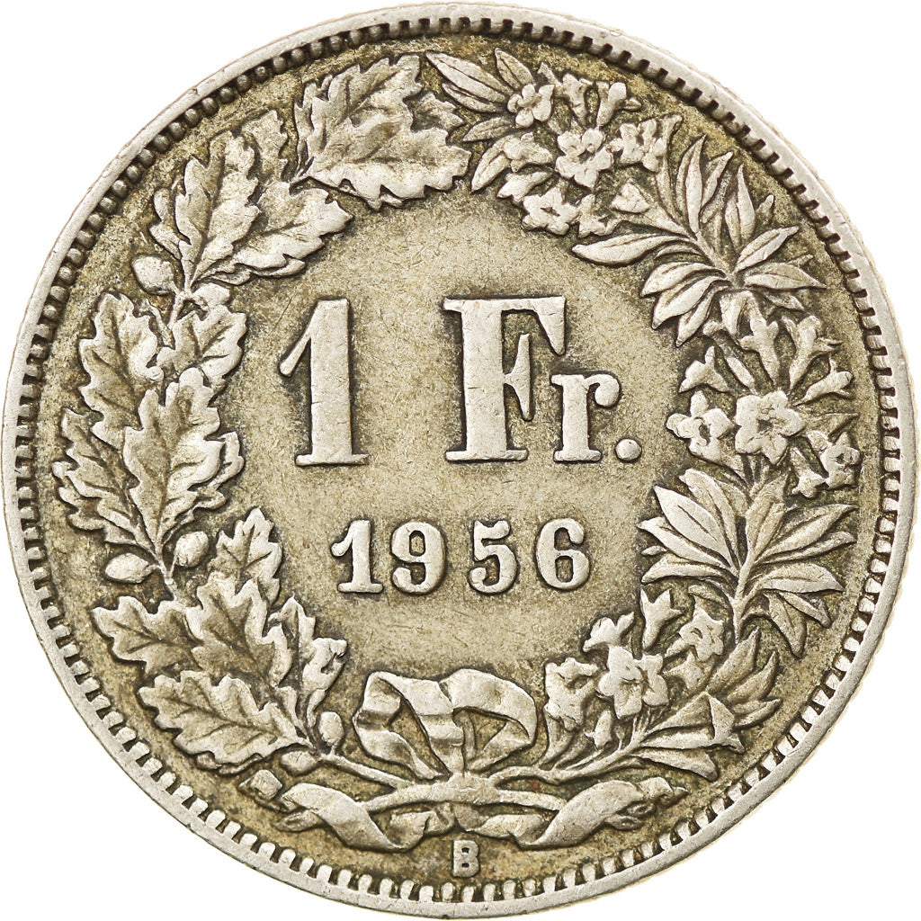 Coin, Switzerland, Franc, 1956, Bern, EF(40-45), Silver, KM:24