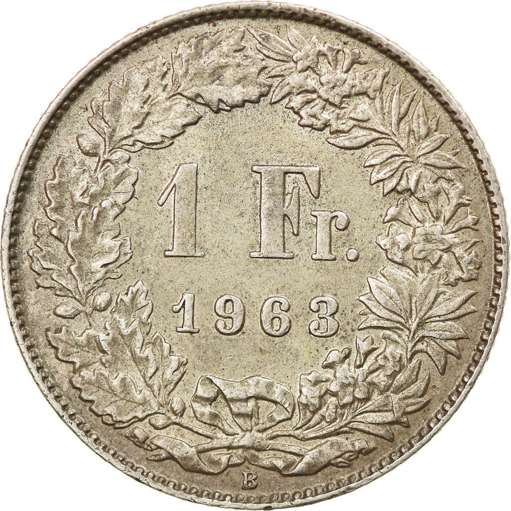 Coin, Switzerland, Franc, 1963, Bern, EF(40-45), Silver, KM:24