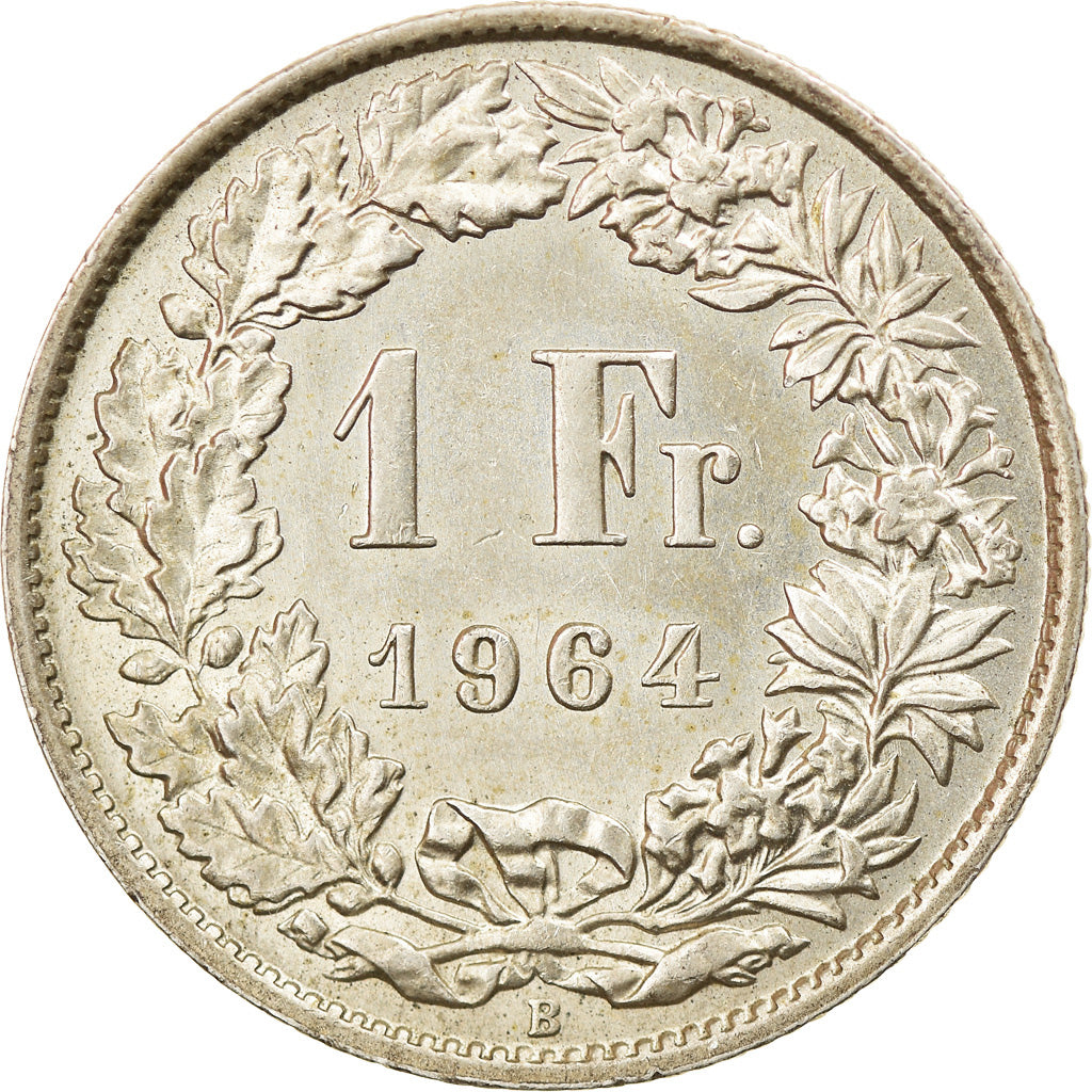 Coin, Switzerland, Franc, 1964, Bern, MS(63), Silver, KM:24