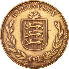 Guernsey, 8 Doubles, 1938, Heaton, Birmingham, AU(50-53), Bronze, KM:14