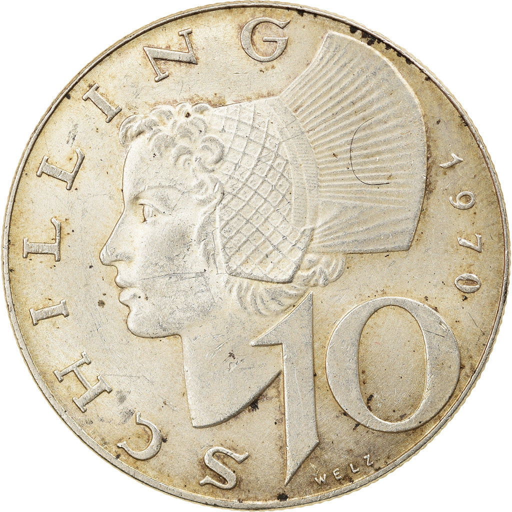 Coin, Austria, 10 Schilling, 1970, EF(40-45), Silver, KM:2882