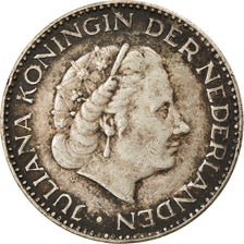 Coin, Netherlands, Juliana, Gulden, 1954, EF(40-45), Silver, KM:184