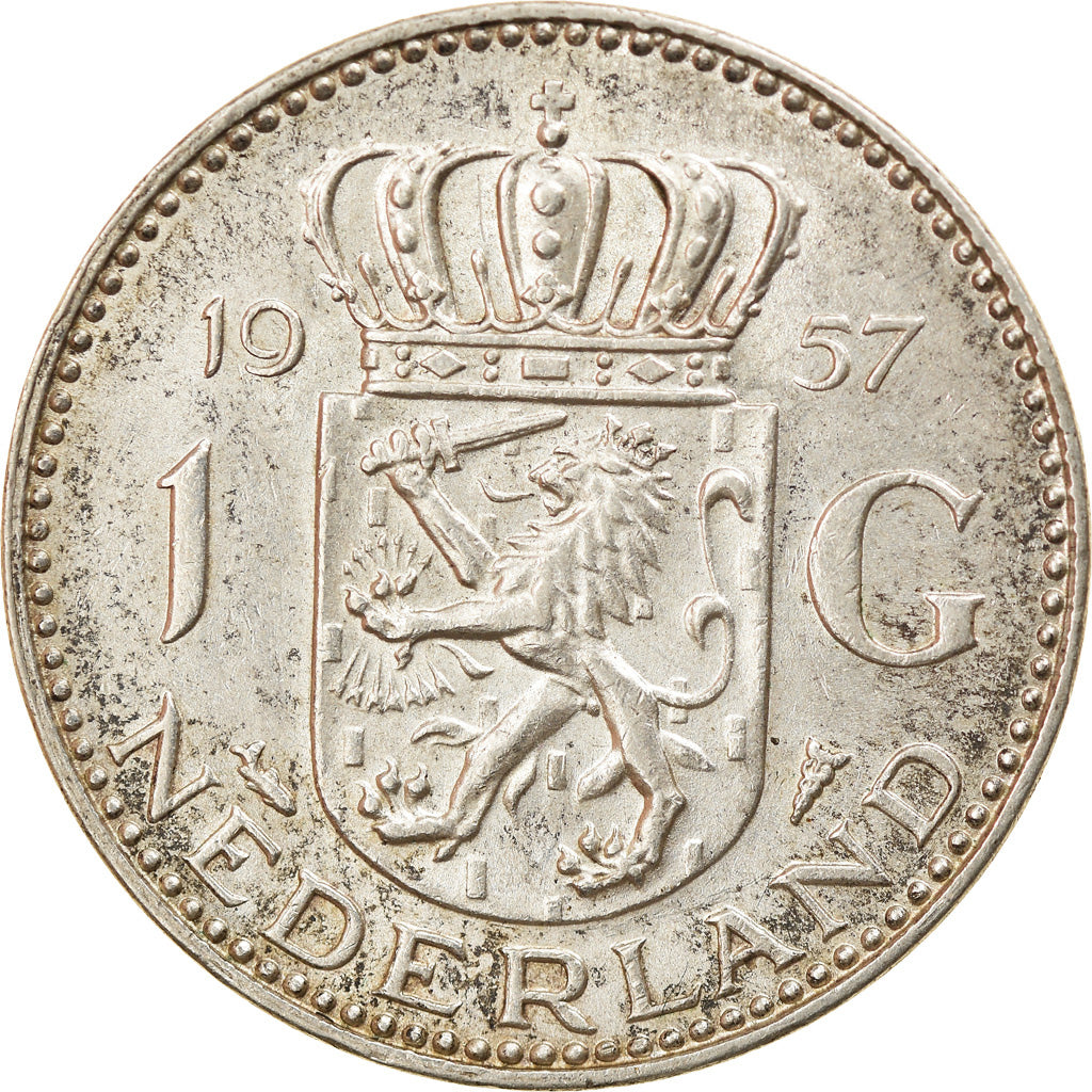 Monnaie, Pays-Bas, Juliana, Gulden, 1957, TTB+, Argent, KM:184