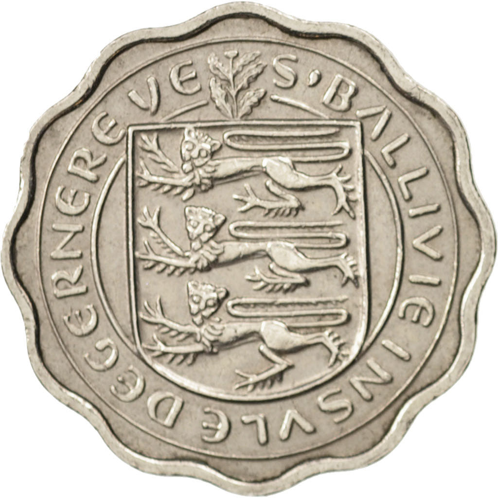 Guernsey, Elizabeth II, 3 Pence, 1956, TTB+, Copper-nickel, KM:17