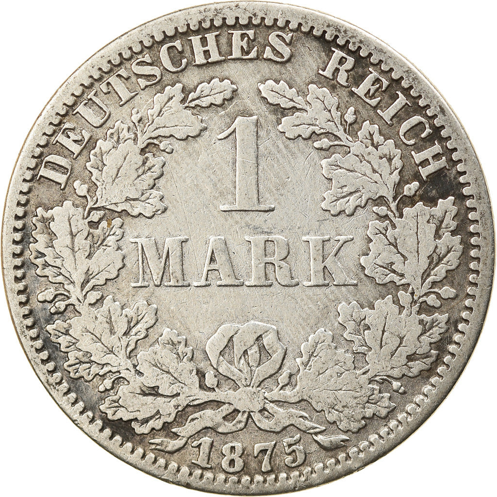 Moneta, NIEMCY - IMPERIUM, Wilhelm I, Mark, 1875, Berlin, EF(40-45), Srebro