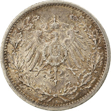 Coin, GERMANY - EMPIRE, 1/2 Mark, 1913, Berlin, EF(40-45), Silver, KM:17