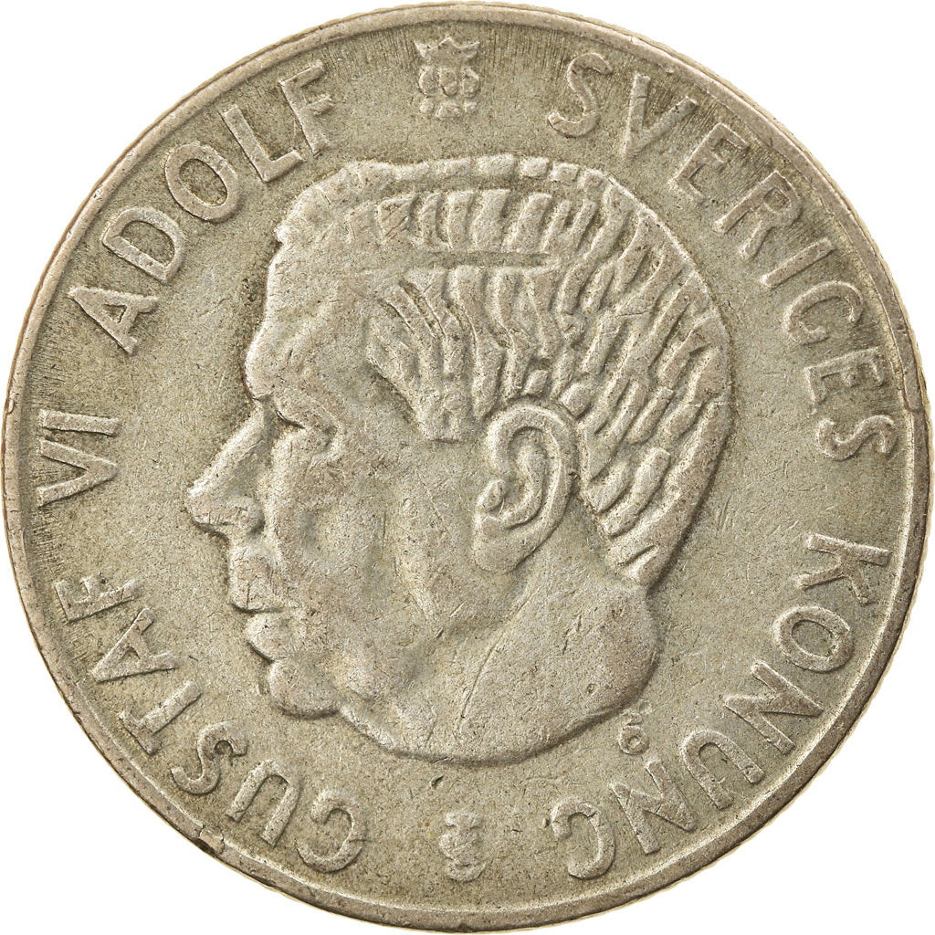 Coin, Sweden, Gustaf VI, Krona, 1958, EF(40-45), Silver, KM:826