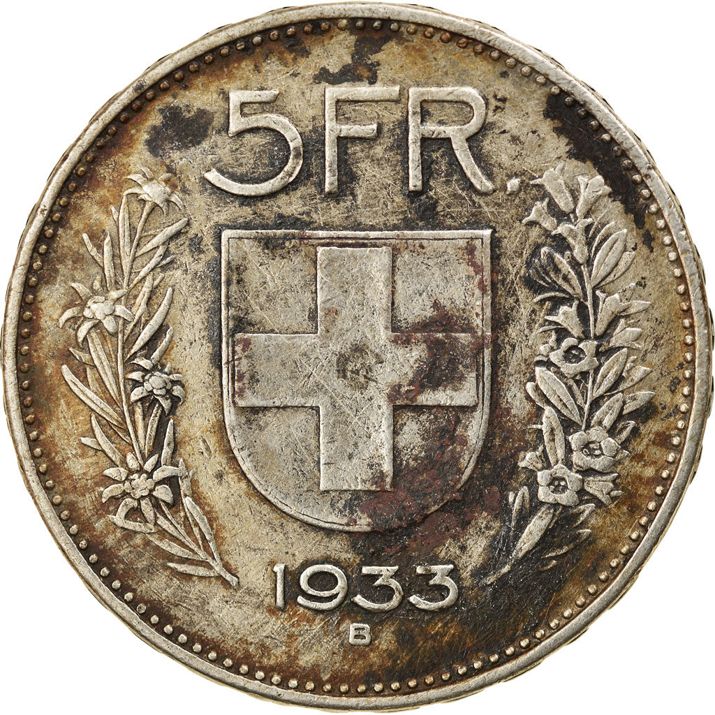 Moneta, Svizzera, 5 Francs, 1933, Bern, MB+, Argento, KM:40
