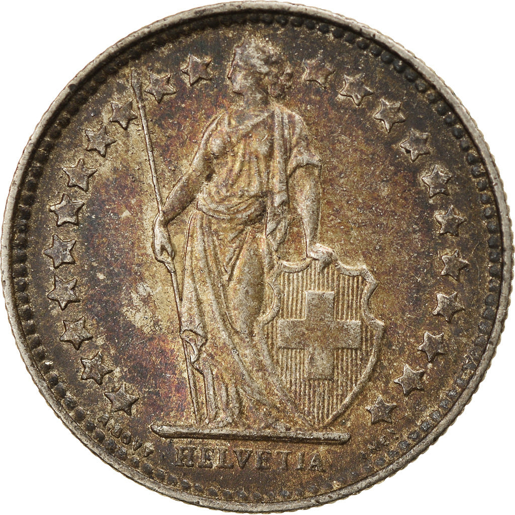 Coin, Switzerland, 1/2 Franc, 1921, Bern, AU(50-53), Silver, KM:23
