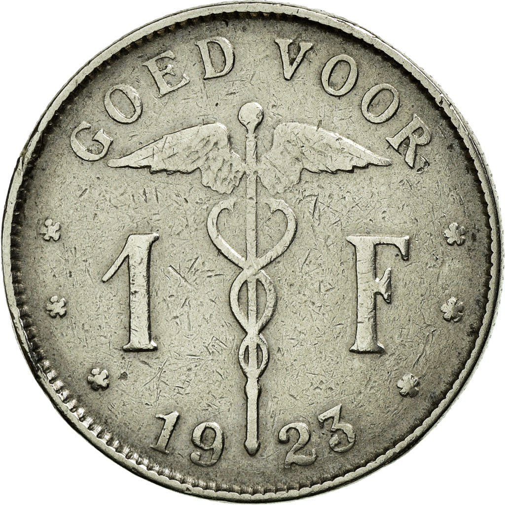 Coin, Belgium, Franc, 1923, EF(40-45), Nickel, KM:90