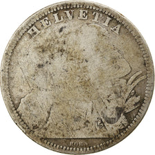 Coin, Switzerland, Franc, 1861, Bern, F(12-15), Silver, KM:9a