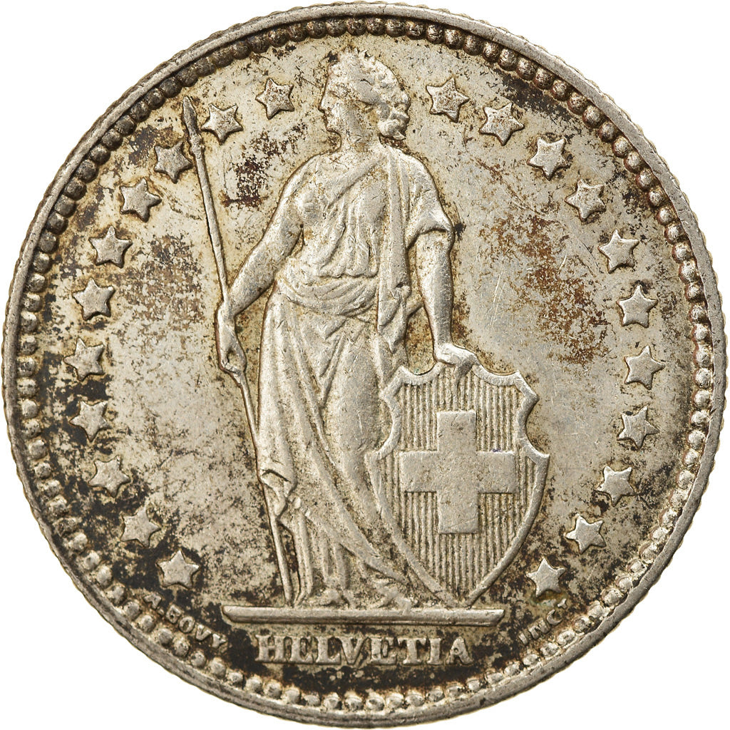 Coin, Switzerland, Franc, 1914, Bern, AU(50-53), Silver, KM:24