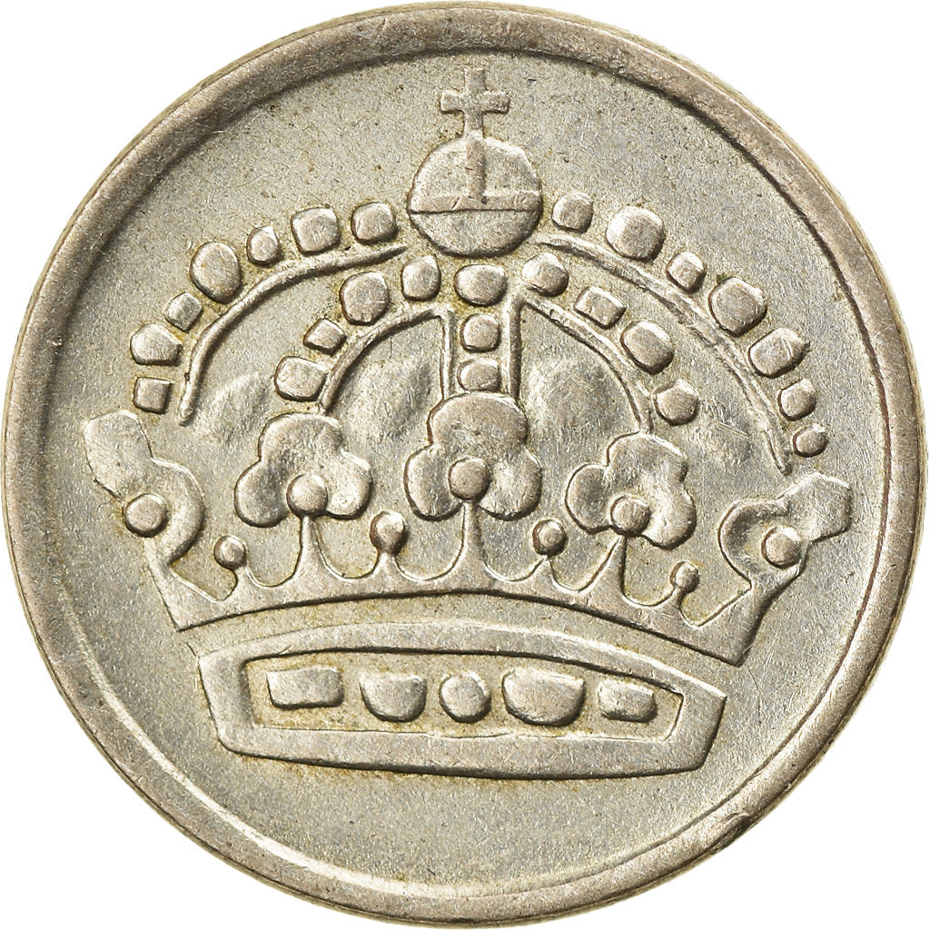 Moeda, Suécia, Gustaf VI, 10 Öre, 1961, EF(40-45), Prata, KM:823