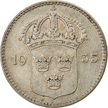 Coin, Sweden, Gustaf V, 10 Öre, 1935, EF(40-45), Silver, KM:780