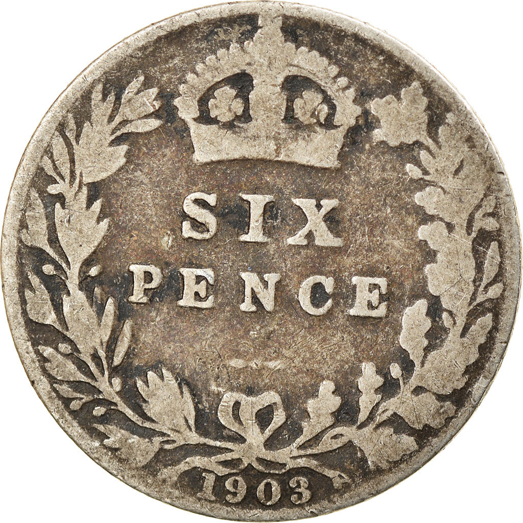 Coin, Great Britain, Edward VII, 6 Pence, 1903, VF(20-25), Silver, KM:799