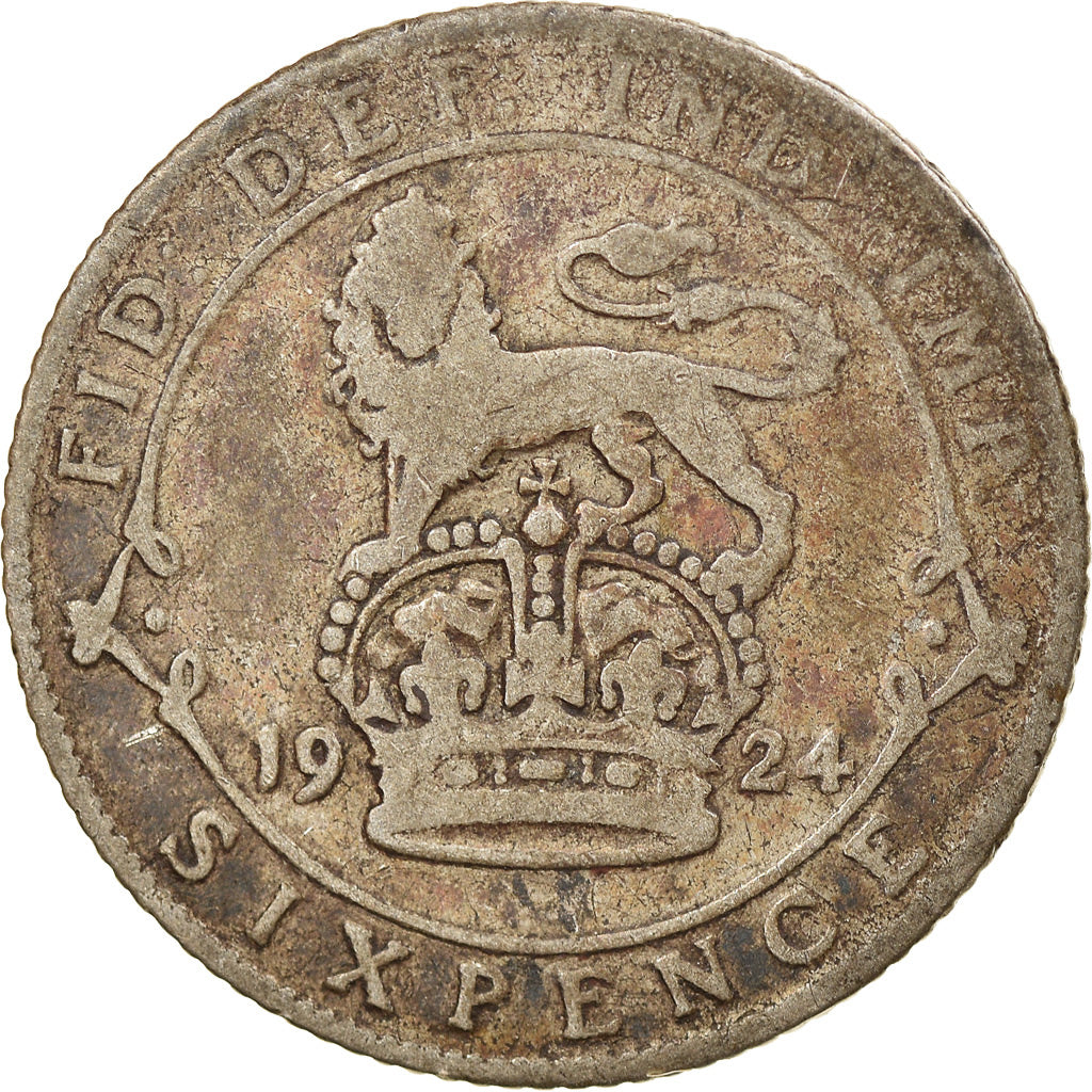 Monnaie, Grande-Bretagne, George V, 6 Pence, 1924, TB, Argent, KM:815a.1