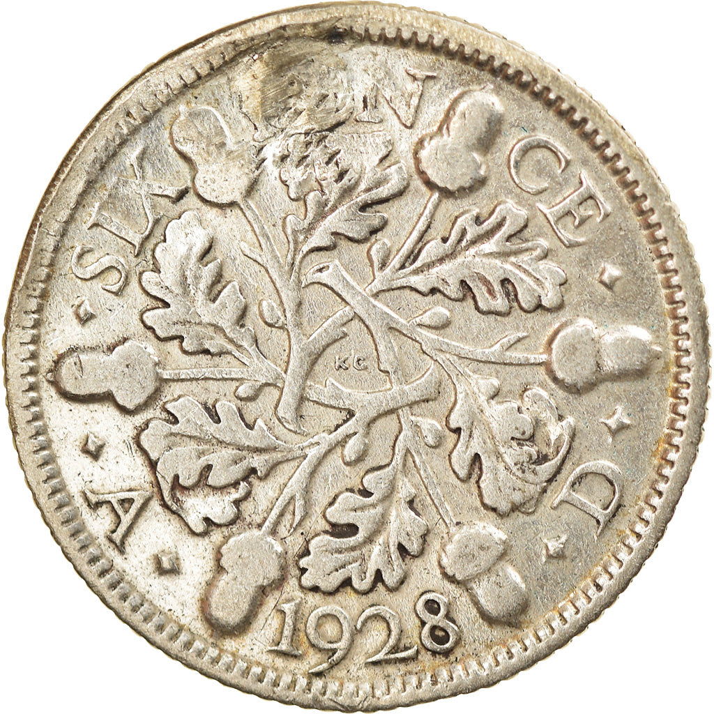 Coin, Great Britain, George V, 6 Pence, 1928, EF(40-45), Silver, KM:832