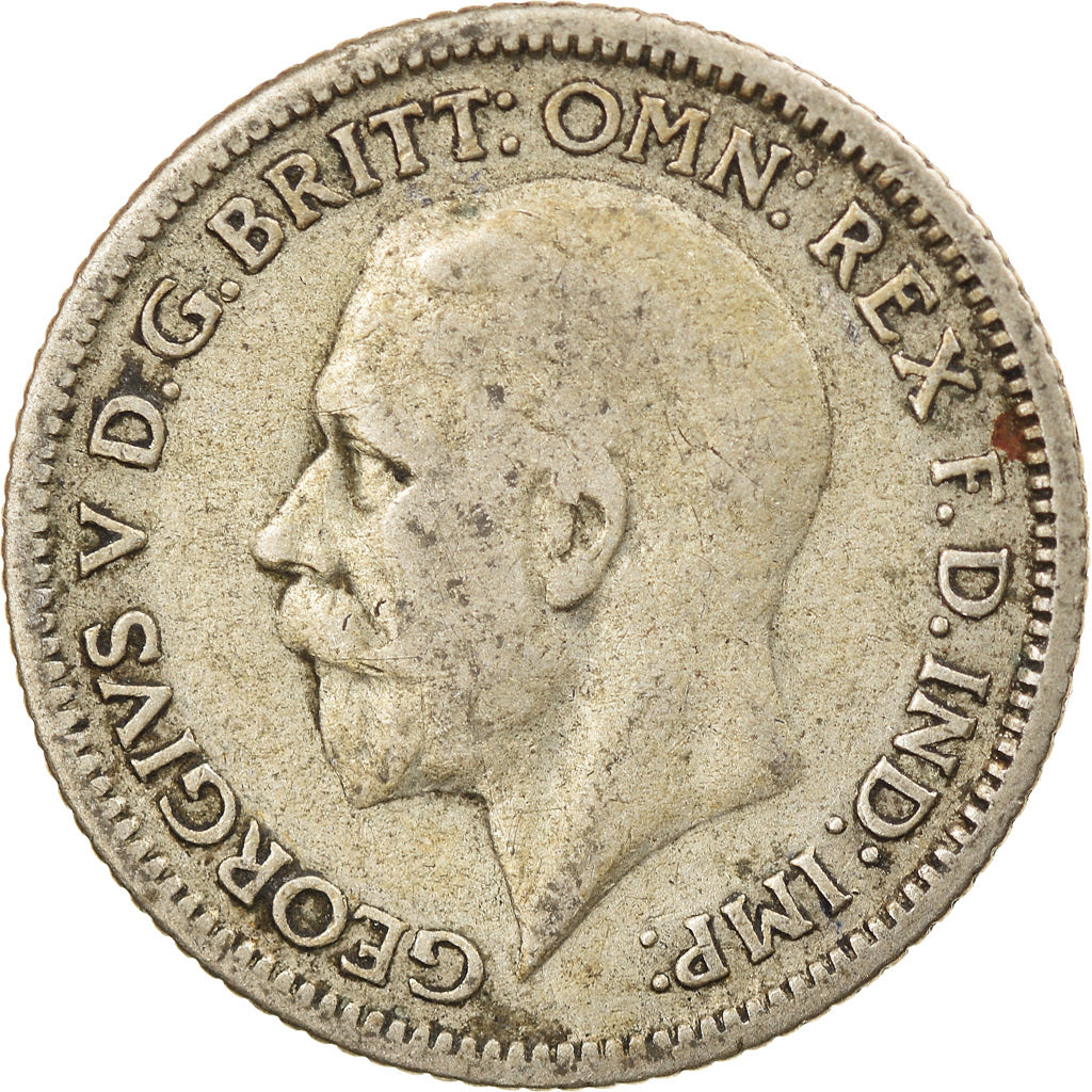 Moneta, Gran Bretagna, George V, 6 Pence, 1928, MB+, Argento, KM:832