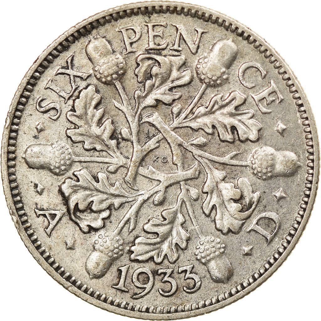 Moneta, Gran Bretagna, George V, 6 Pence, 1933, BB+, Argento, KM:832