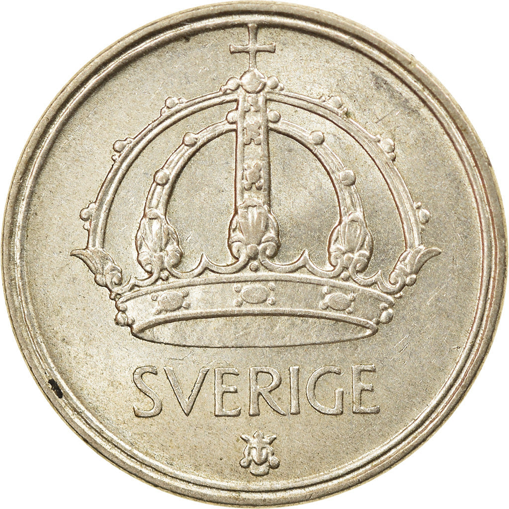Moneta, Szwecja, Gustaf V, 25 Öre, 1949, EF(40-45), Srebro, KM:816