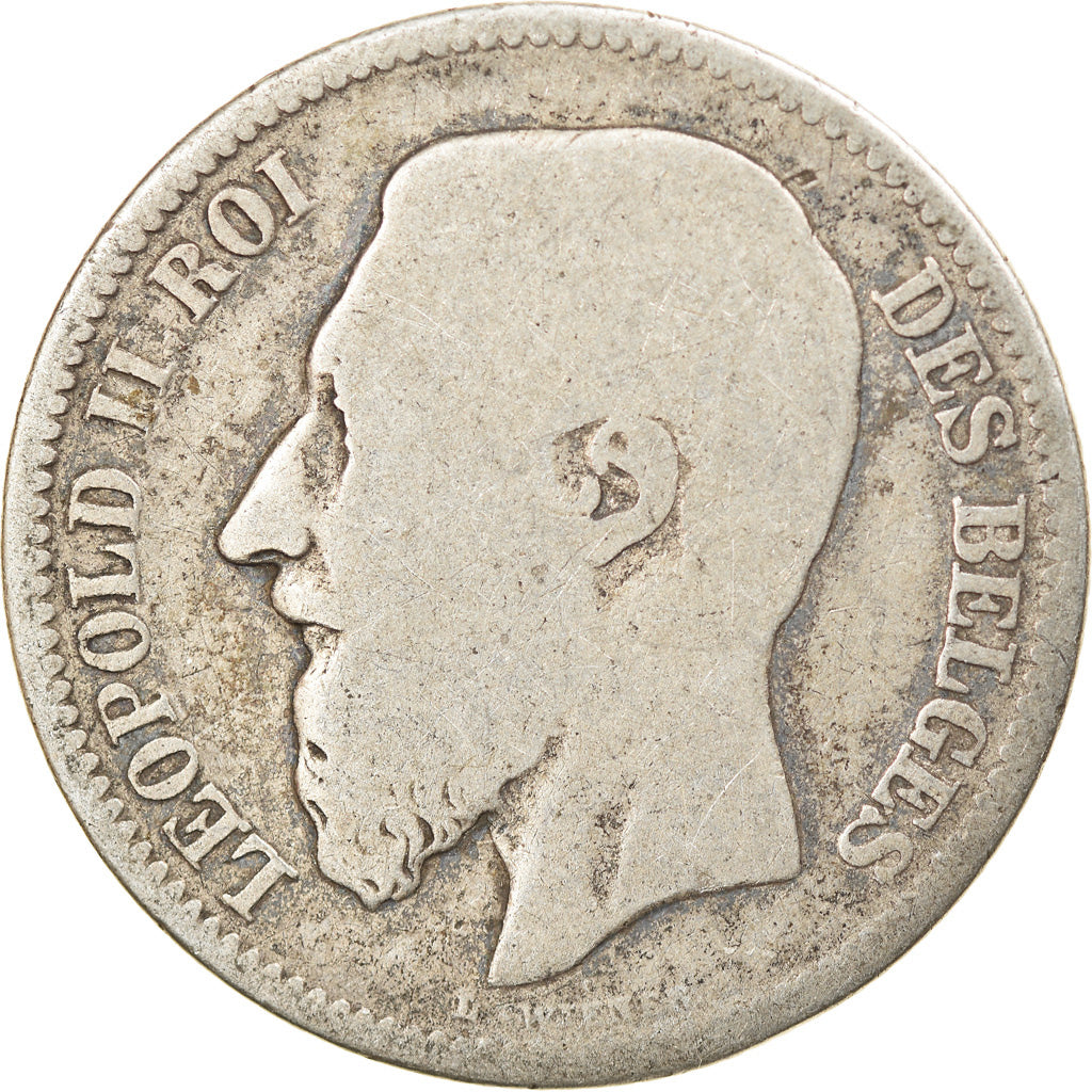 Coin, Belgium, Leopold II, 2 Francs, 2 Frank, 1867, VF(20-25), Silver, KM:30.2