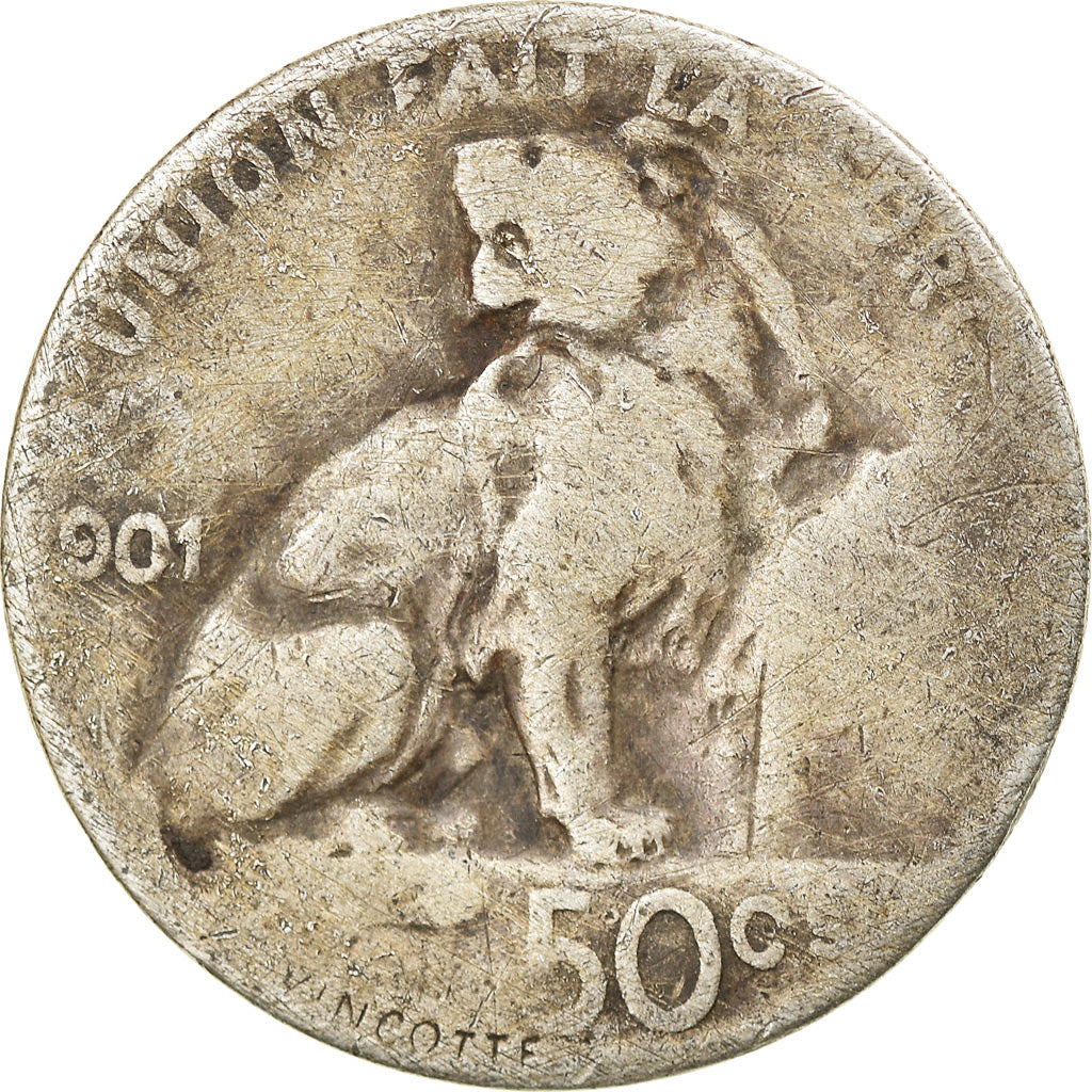 Coin, Belgium, 50 Centimes, 1901, F(12-15), Silver, KM:50