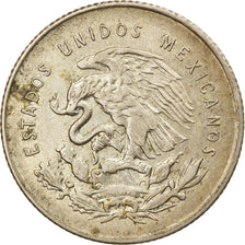 Coin, Mexico, 25 Centavos, 1952, Mexico City, EF(40-45), Silver, KM:443