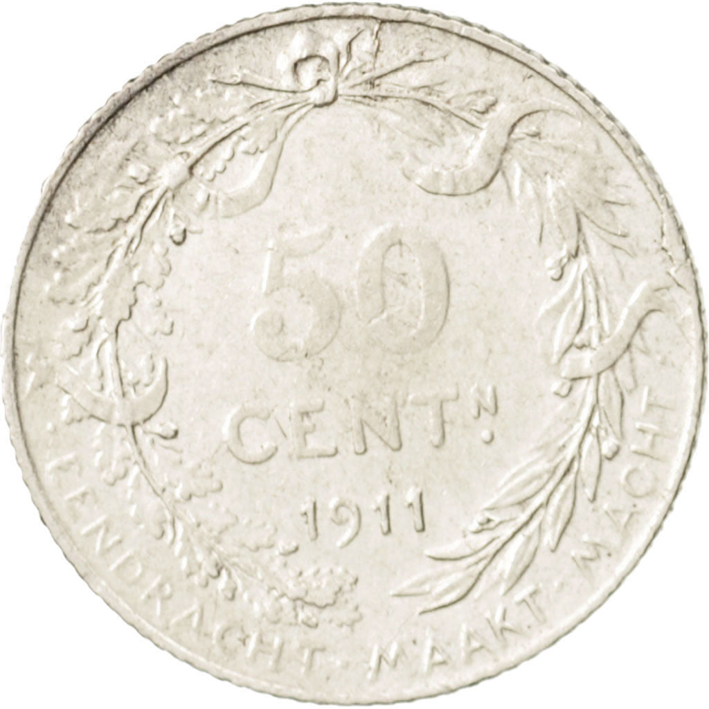 Belgien, 50 Centimes, 1911, SS+, Silber, KM:71