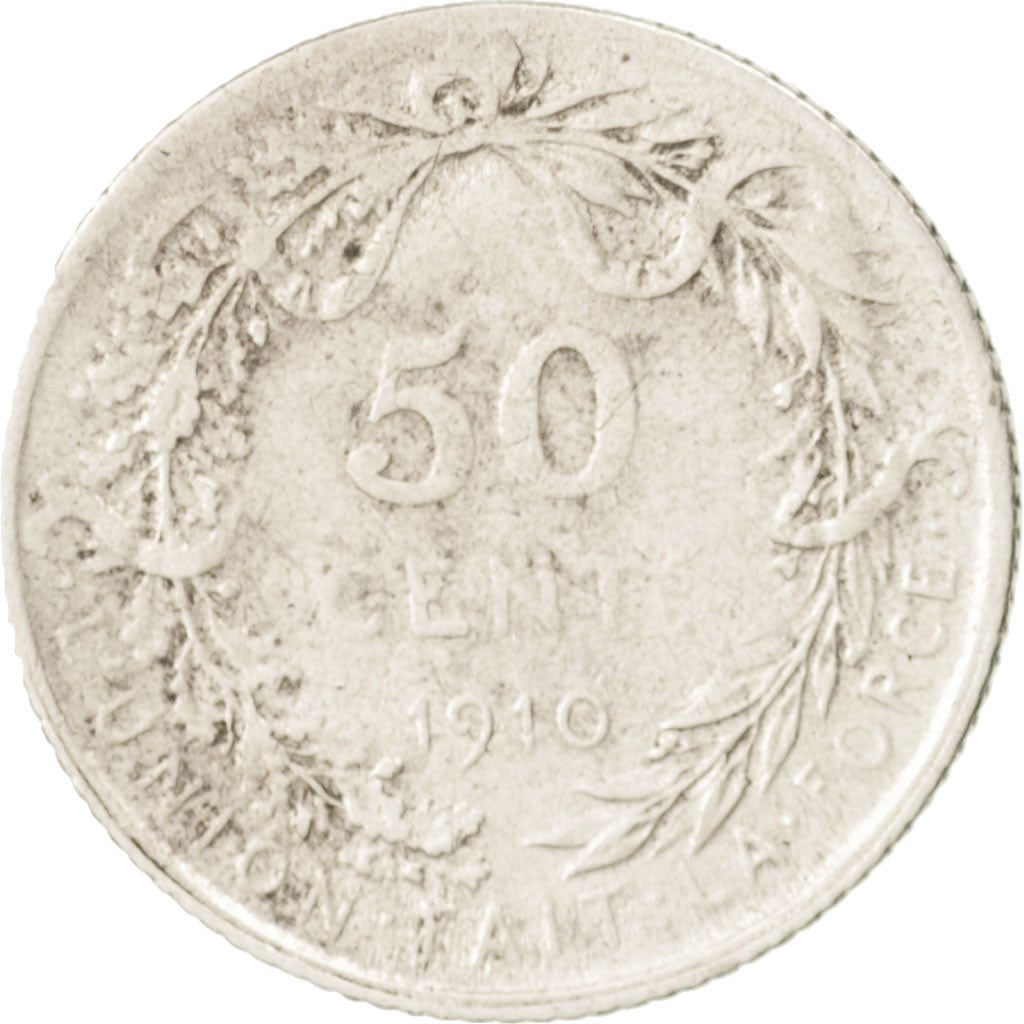 Münze, Belgien, 50 Centimes, 1910, S+, Silber, KM:70