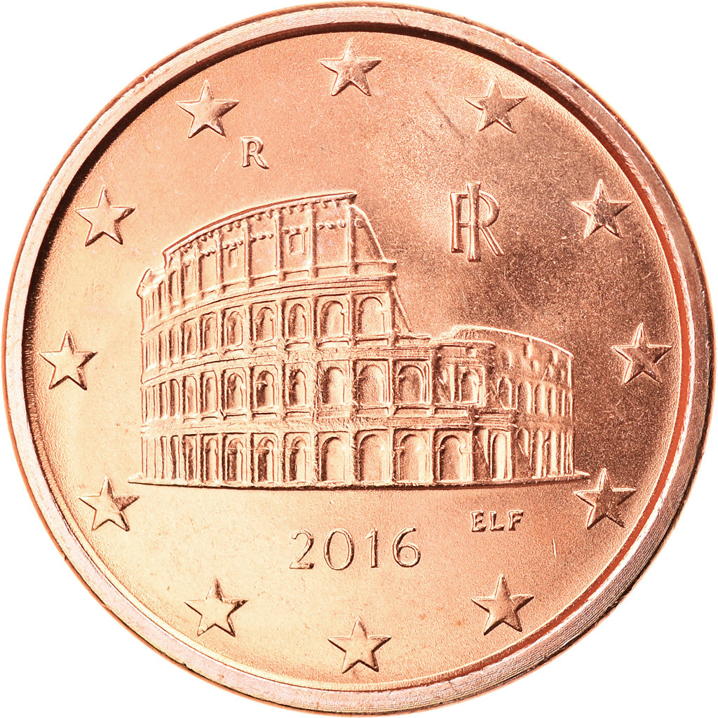 Italia, 5 Euro Cent, 2016, SPL, Acciaio placcato rame, KM:New