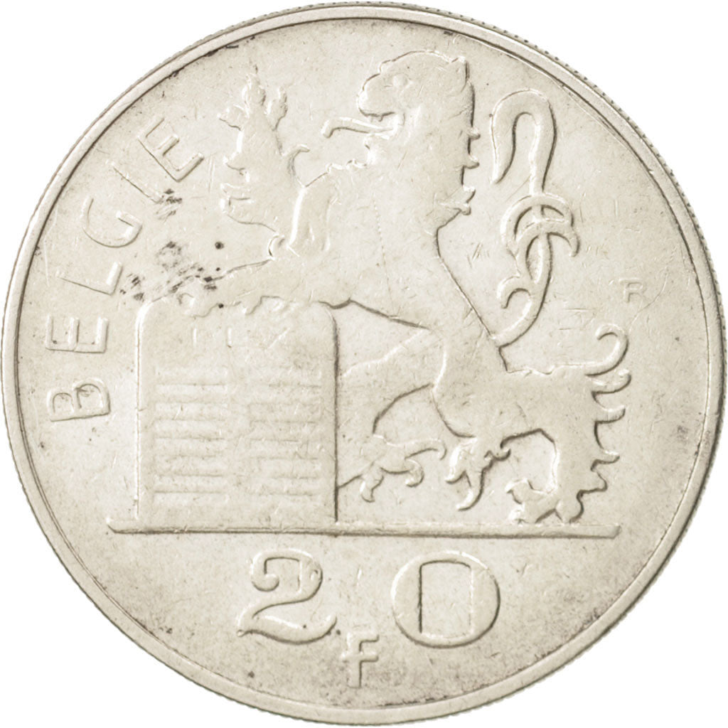 Belgium, 20 Francs, 20 Frank, 1951, EF(40-45), Silver, KM:141.1