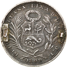 Coin, Peru, 1/5 Sol, 1899, Lima, EF(40-45), Silver, KM:205.2